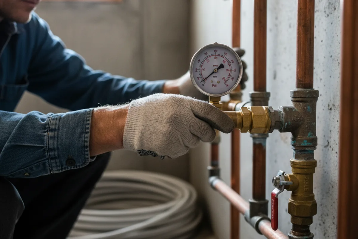 Pressure testing a repaired line during Water Line Repair in Litchfield Park